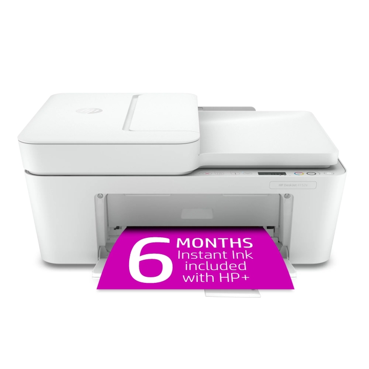 چاپگر HP DeskJet 4152e در پس زمینه سفید.