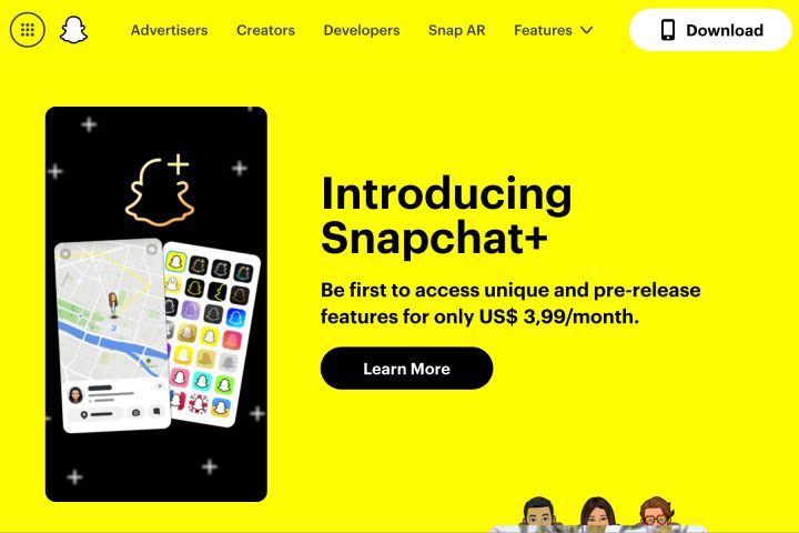 Snapchat+ یک اشتراک پولی برای دسترسی سریعتر به ویژگی های جدید است.