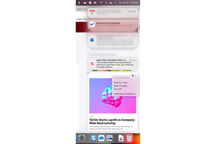 تنظیمات اعلان را در MacOS Notification Center کنترل کنید.