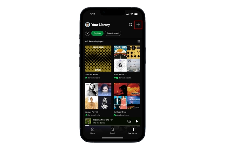 یک لیست پخش برای Spotify در تلفن همراه ایجاد کنید.