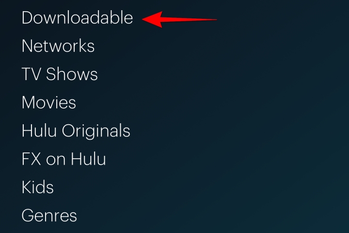 گزینه دانلود Hulu.