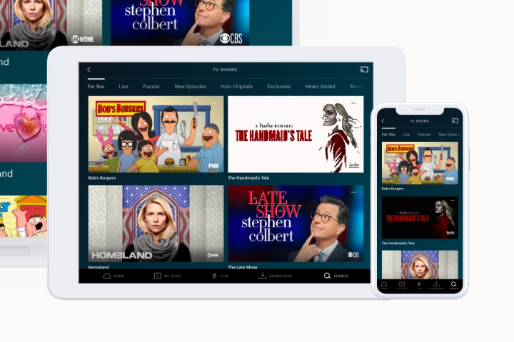 صفحه اصلی Hulu در iPad و iPhone.