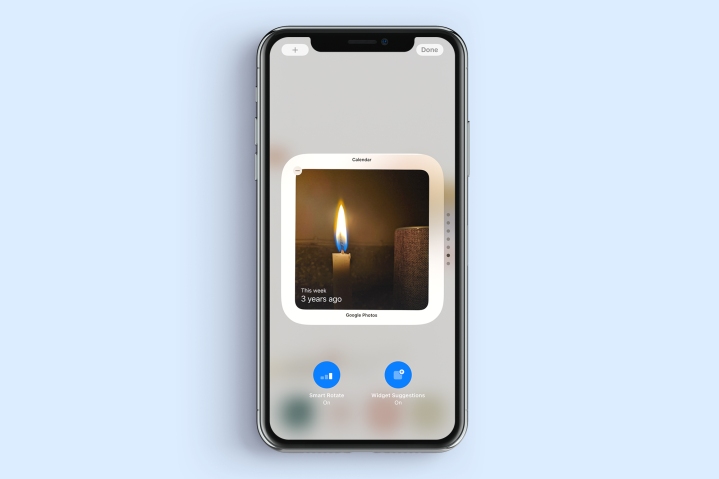 اسکرین شات آیفون با گزینه های ویرایش ویجت هوشمند iOS.
