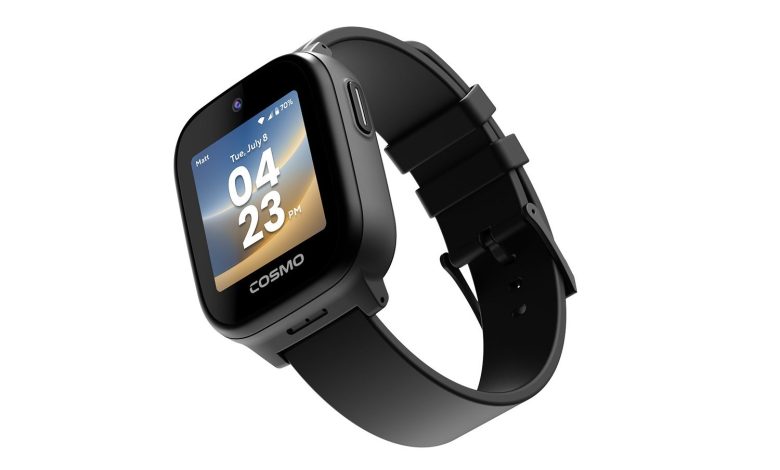 The Cosmo JrTrack 5 kids smartwatch on a white background.