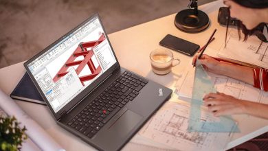 A person working on the Lenovo ThinkPad P16v Gen 2 Mobile Workstation.